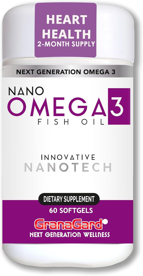 Nano Omega 3 Supplement Proven for Heart and Brain Health, with Anti-Aging effects | 2 month Supply